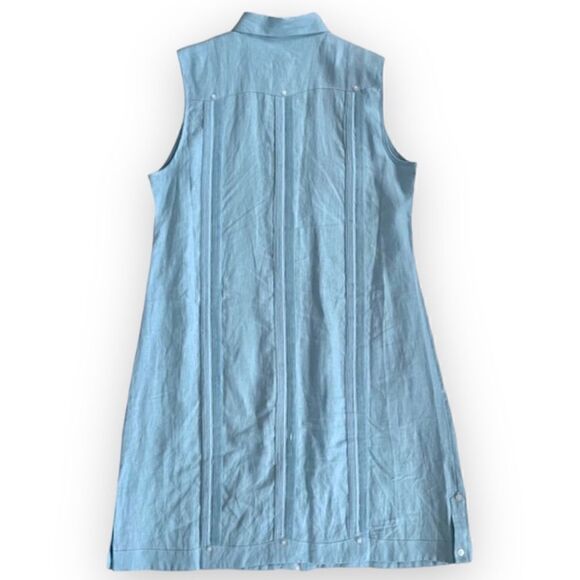 LaHabana Miami Linen Cubavera Cuban Style Guayabera Sleeveless Shirt Dress - Picture 11 of 16